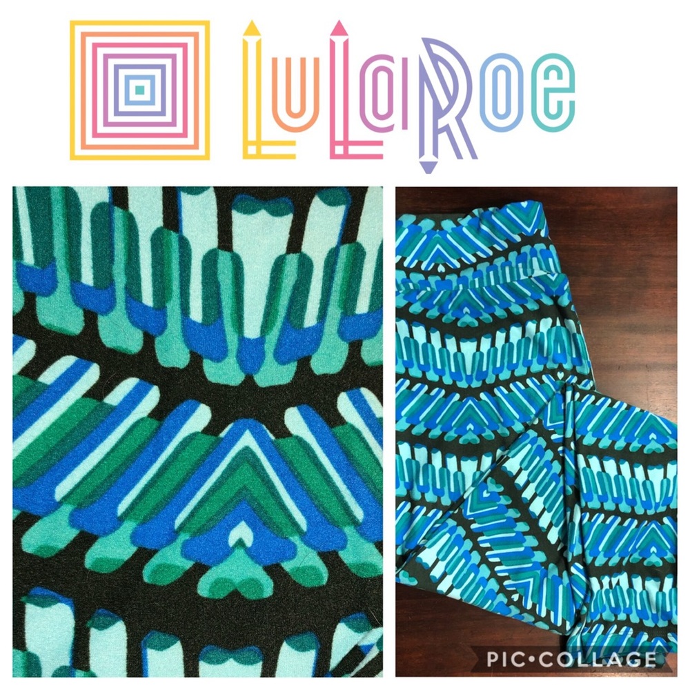 Lularoe One Size Blue Ocean Buttersoft Leggings